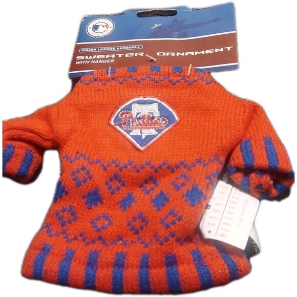 Phillies Sports Team Doll Teddy Sweater Decor Collection 5 3/4" x 8" + Hanger B2 - Picture 1 of 9